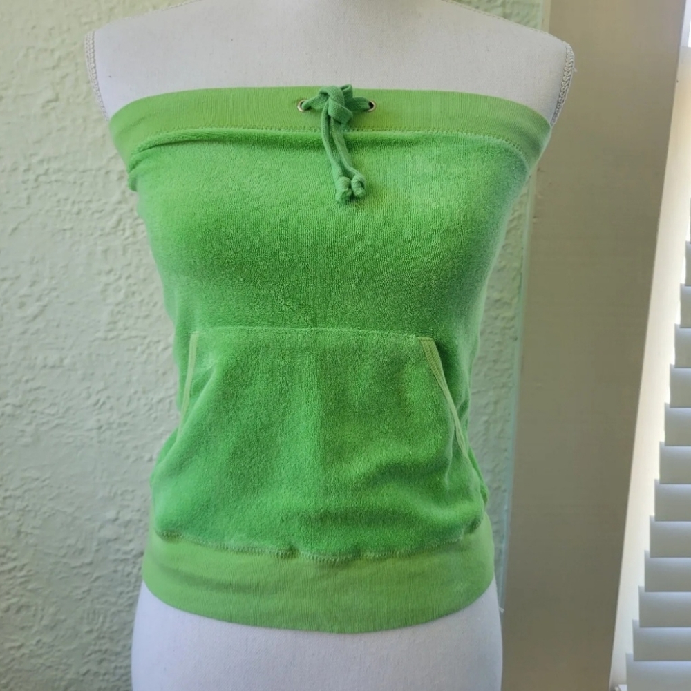 Vintage Juicy Couture green tube top strapless size S Small New with defects